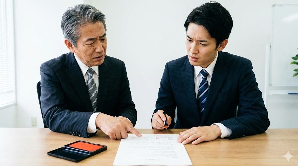 署名捺印は上と下のどちらにするか