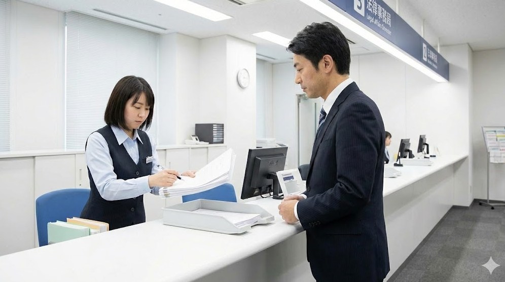 法務局窓口での申請の流れ