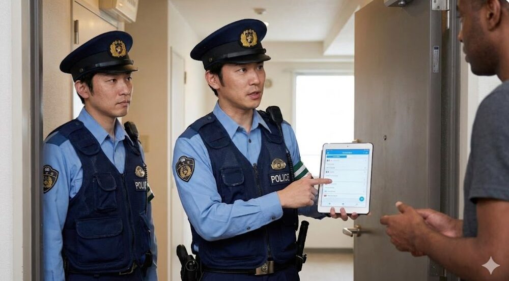 英語や多言語に対応した警察官の現場指導