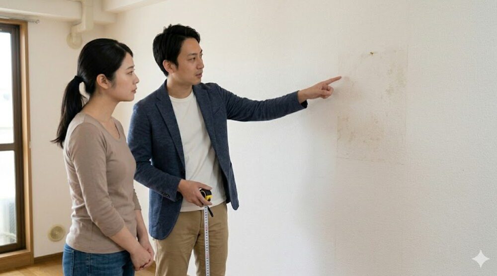 壁や天井の原状回復の確認