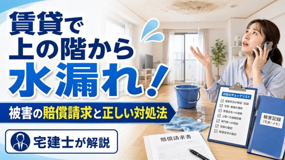 賃貸で上の階から水漏れ！被害の賠償請求と正しい対処法【宅建士が解説】