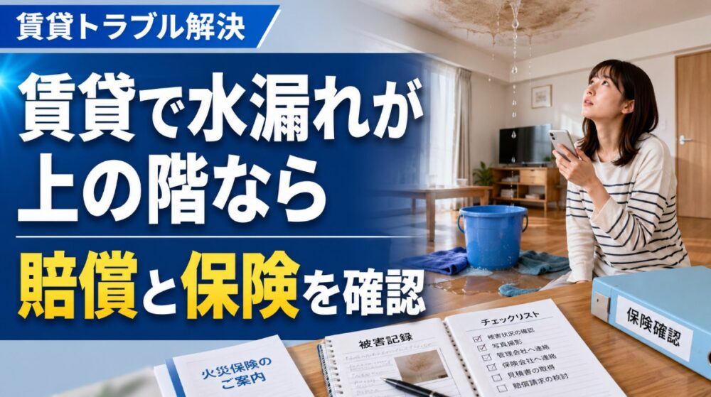 賃貸で水漏れが上の階なら賠償と保険を確認