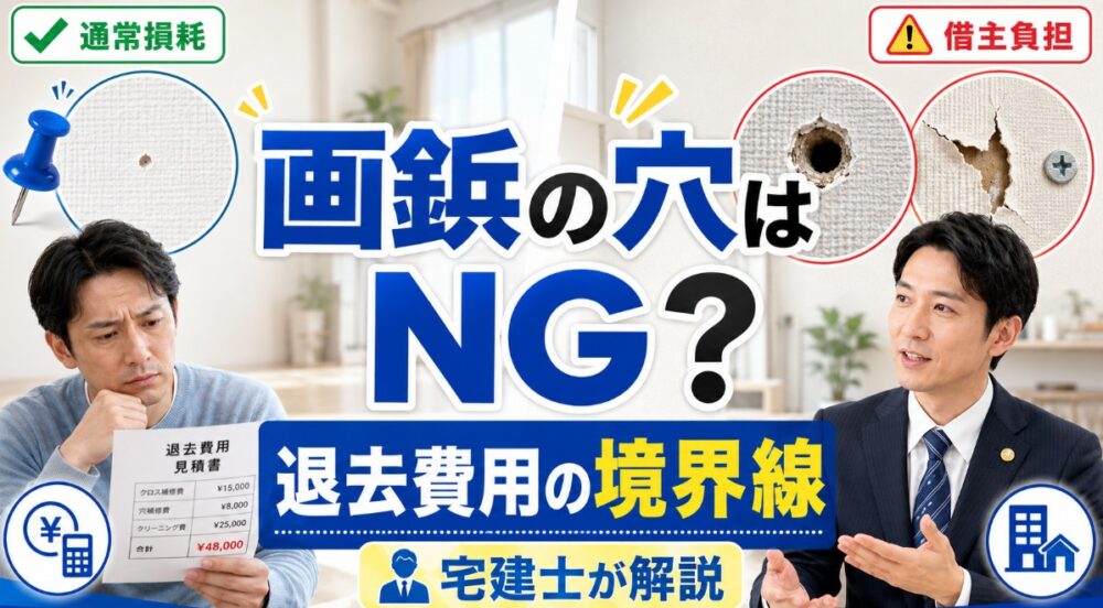 賃貸の壁に画鋲の穴はNG？退去費用を請求されない境界線【宅建士が解説】
