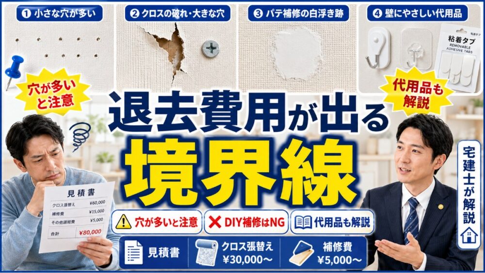 賃貸の画鋲で退去費用が出る境界線