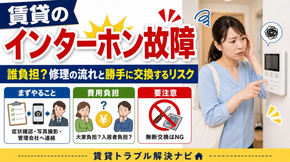 賃貸のインターホン故障は誰負担？修理の流れと勝手に交換するリスク