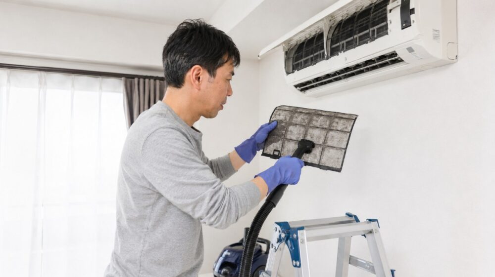 風が弱い場合のフィルター掃除