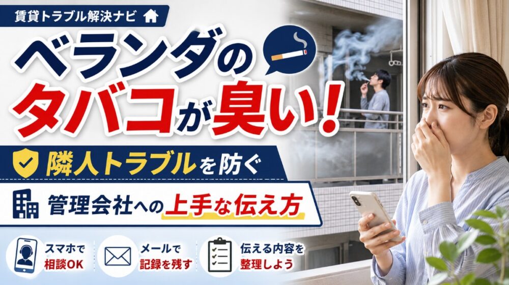 賃貸ベランダのタバコが臭い！隣人トラブルを防ぐ管理会社への上手な伝え方