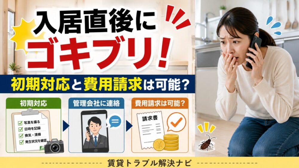 賃貸で入居直後にゴキブリが出た！初期対応と管理会社への費用請求は可能か