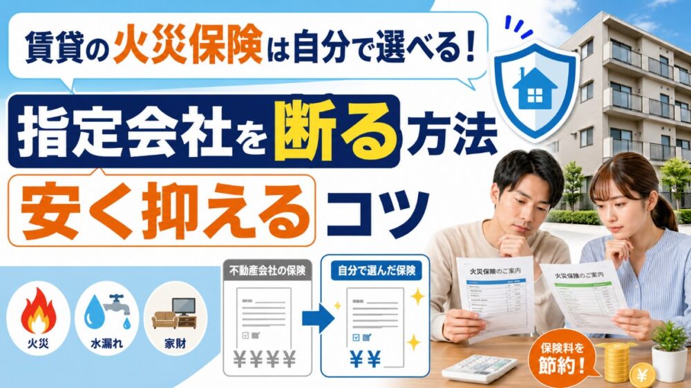 賃貸の火災保険を自分で安くするコツ