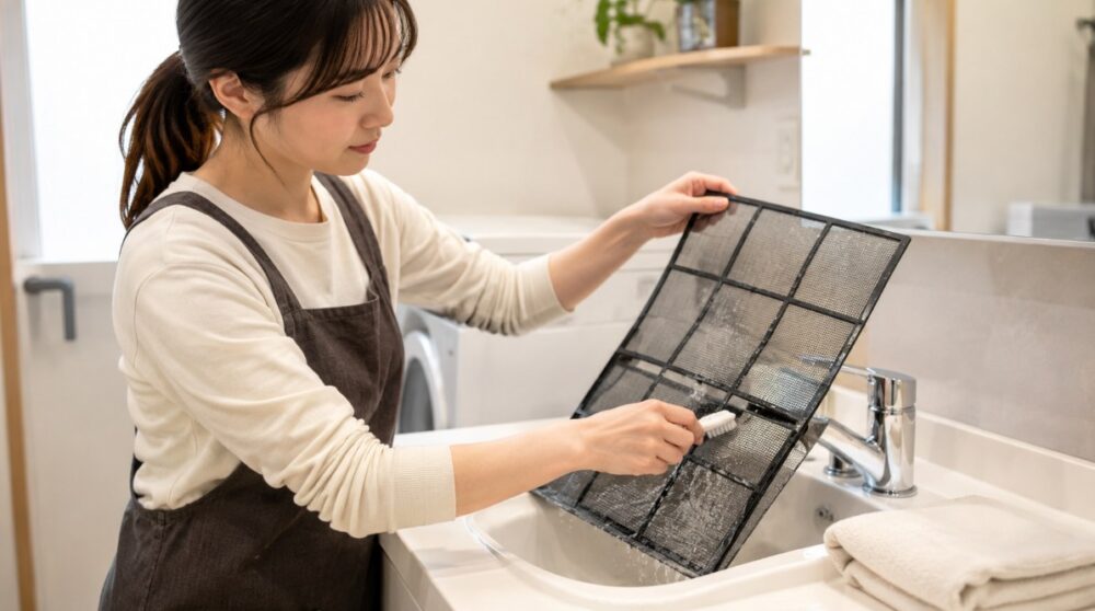 エアコン掃除はフィルターまで