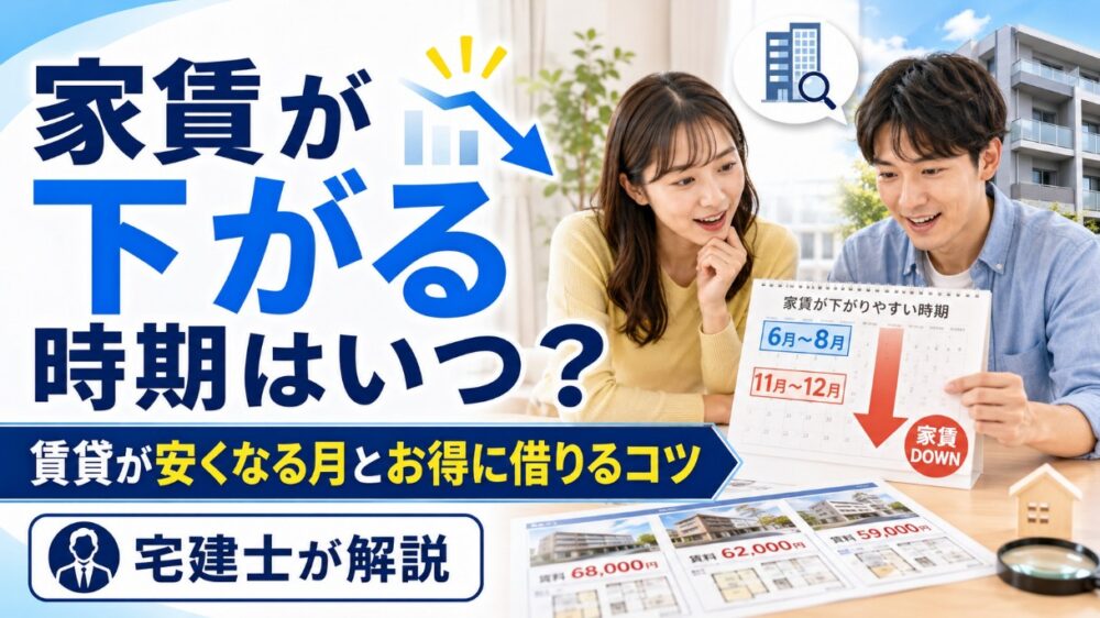 家賃が下がる時期はいつ？賃貸が安くなる月とお得に借りるコツ【宅建士が解説】