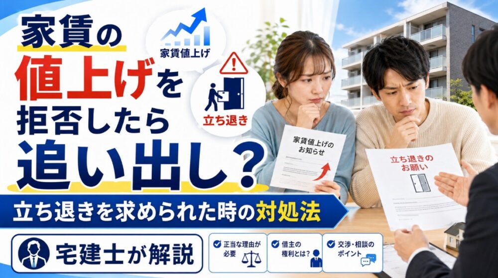 家賃の値上げを拒否したら追い出し？立ち退きを求められた時の対処法【宅建士が解説】