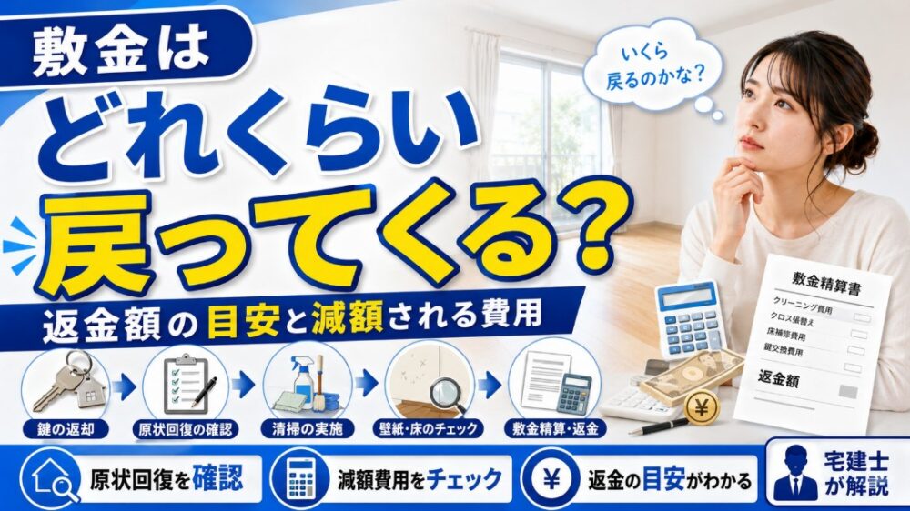 敷金はどれくらい戻ってくる？返金額の目安と減額される費用を【宅建士が解説】
