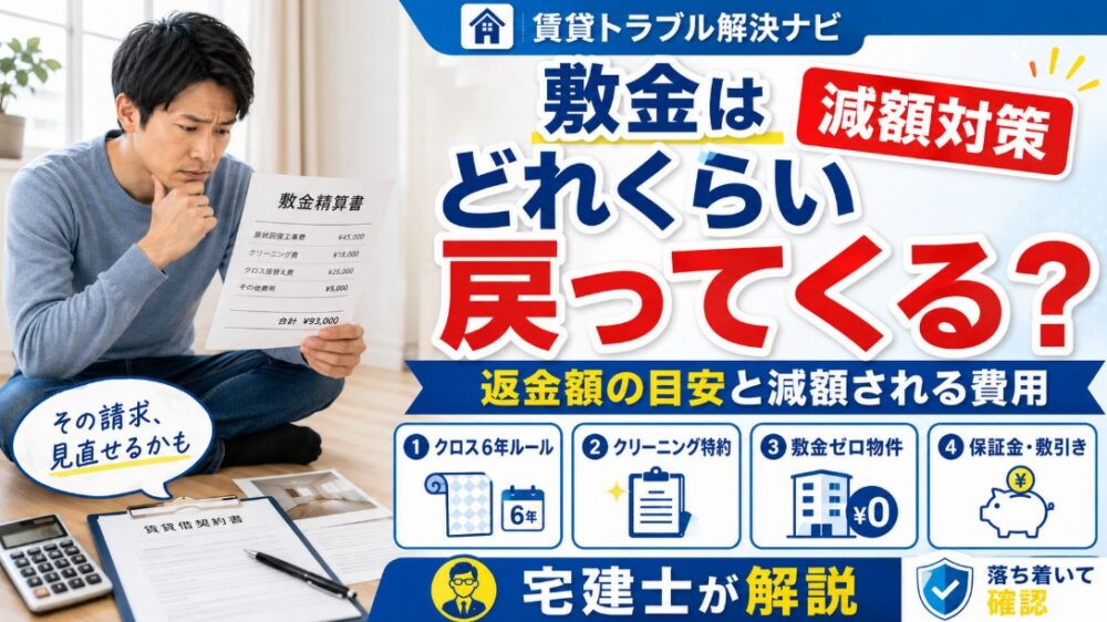敷金はどれくらい戻ってくる？減額対策