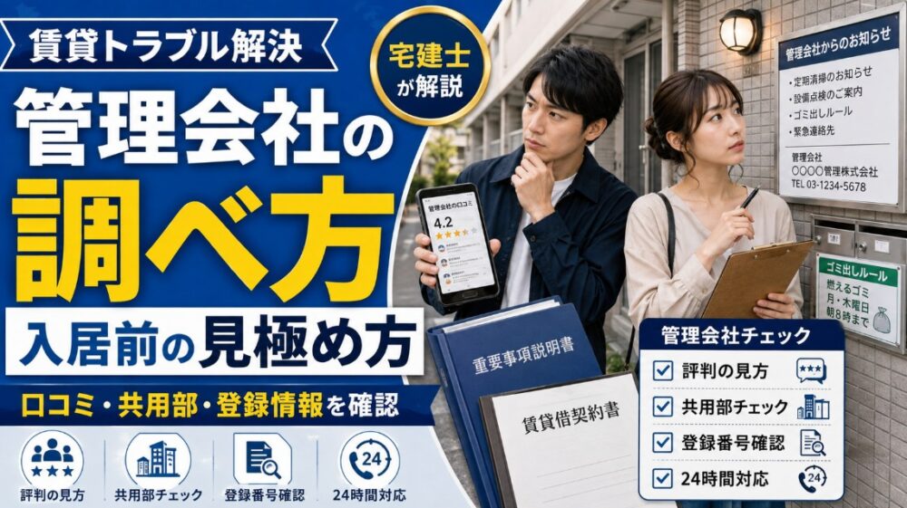 管理会社の調べ方と入居前の見極め方