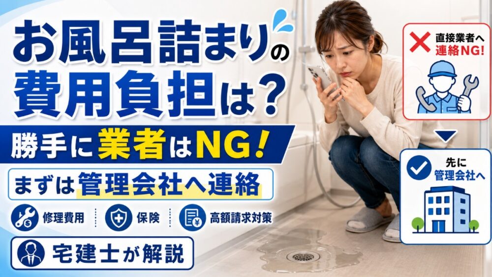 賃貸のお風呂詰まりと業者費用