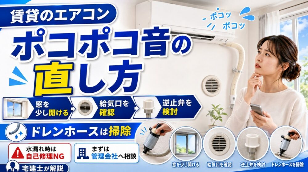 賃貸のエアコンのポコポコ音を直す方法