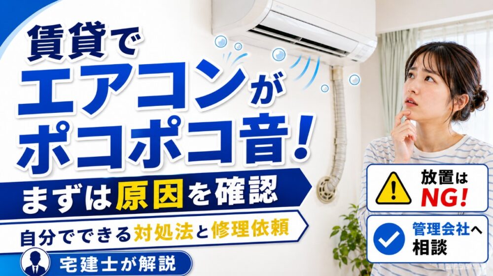 賃貸エアコンのポコポコ音の原因は？解決策と修理依頼