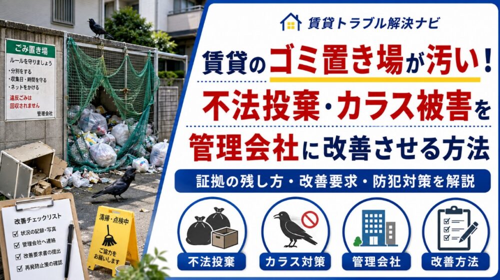 賃貸のゴミ置き場が汚い！不法投棄やカラス被害を管理会社に改善させる方法