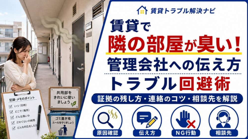 賃貸で隣の部屋が臭い時の対処法！管理会社への伝え方とトラブル回避術