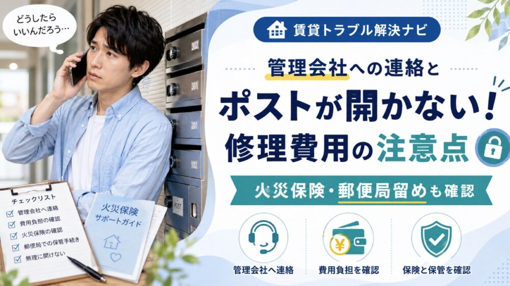 賃貸のポストが開かないときの管理会社対応