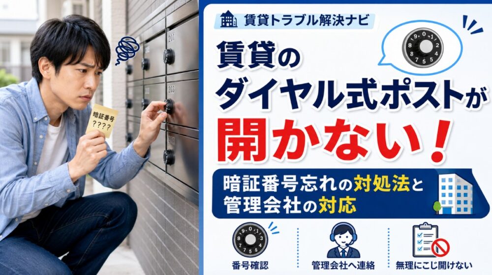 賃貸のダイヤル式ポストが開かない！暗証番号忘れの対処法と管理会社の対応