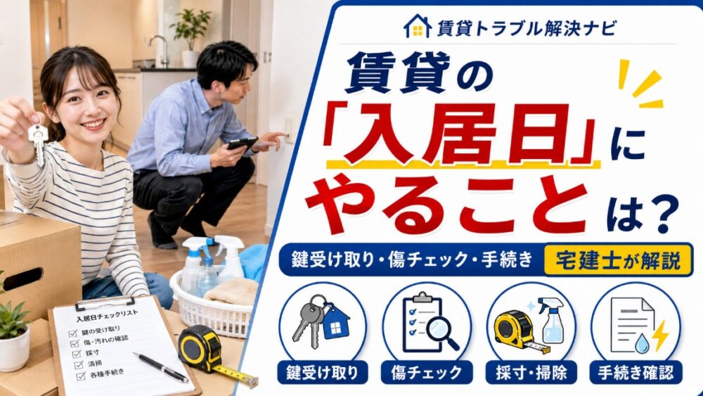 賃貸の入居日にやることは？鍵受け取りから傷チェック・手続きまで徹底解説【宅建士が解説】