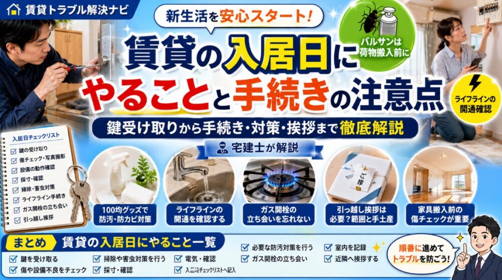 賃貸の入居日にやることと手続きの注意点