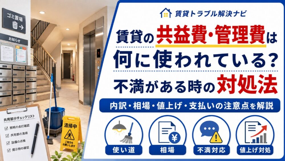 賃貸の共益費・管理費は何に使われている？不満がある時の対処法【宅建士が解説】