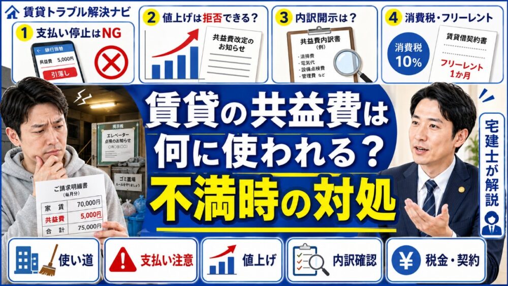 賃貸の共益費は何に使われる?不満時の対処