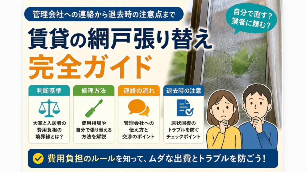 賃貸の網戸張り替え費用負担と対処法