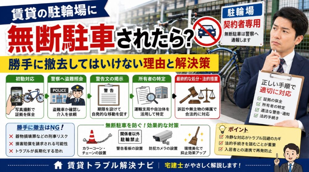 賃貸駐輪場の無断駐車を解決する手順