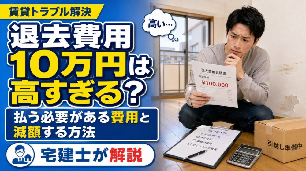 退去費用10万円は高すぎる？払う必要がある費用と減額する方法【宅建士が解説】