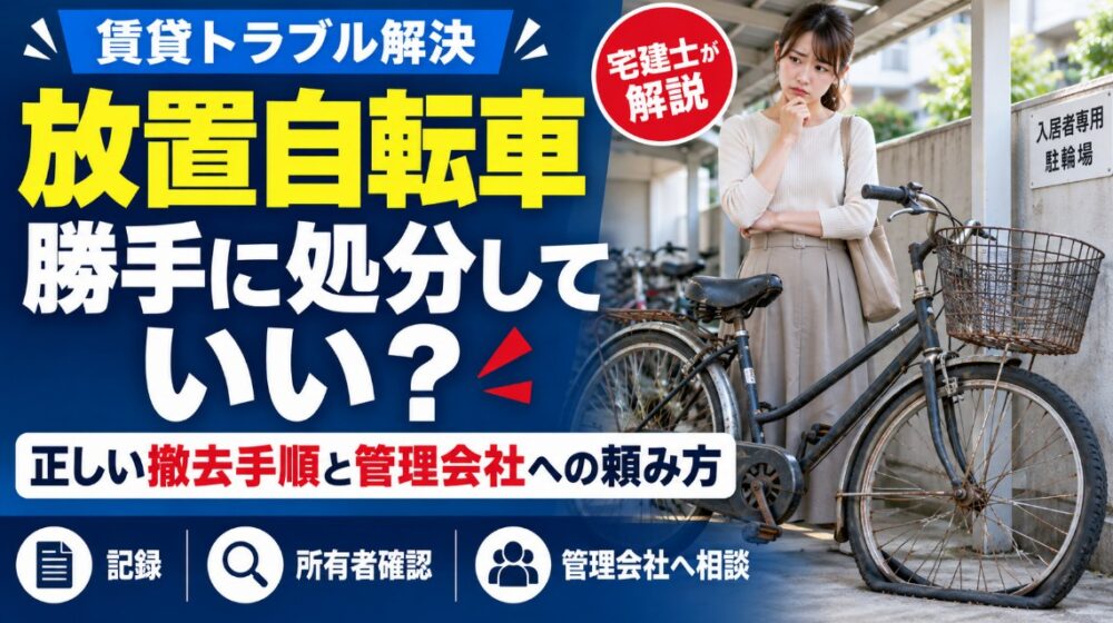 賃貸の放置自転車は勝手に処分していい？正しい撤去手順と管理会社の動かし方