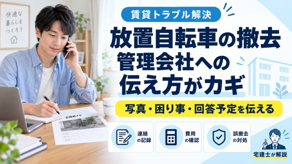賃貸の放置自転車の撤去を管理会社に頼む方法