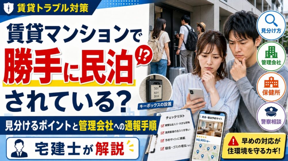 賃貸マンションで勝手に民泊されている？見分けるポイントと管理会社への通報手順