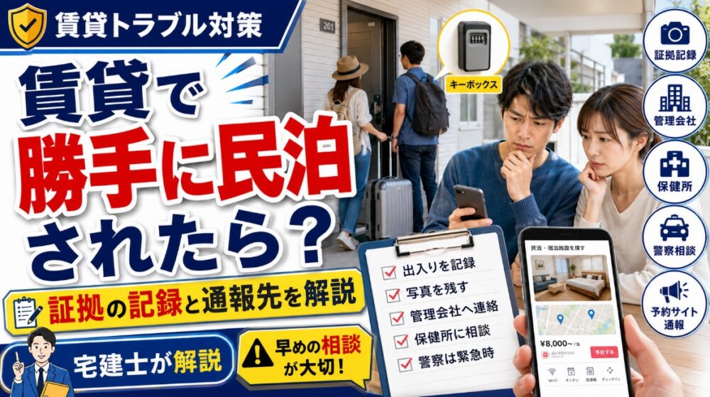 賃貸で勝手に民泊された時の対処法