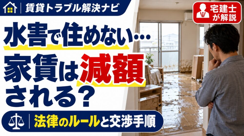 水害で賃貸に住めない期間の家賃は減額される？法律上のルールと交渉手順