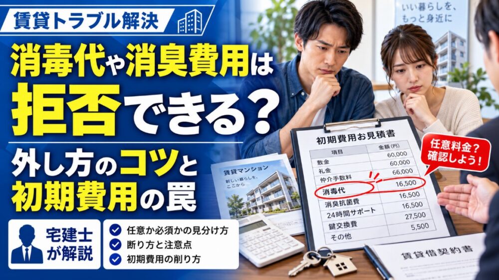 賃貸の消毒代や消臭費用は拒否できる？外し方のコツと初期費用の罠【宅建士が解説】