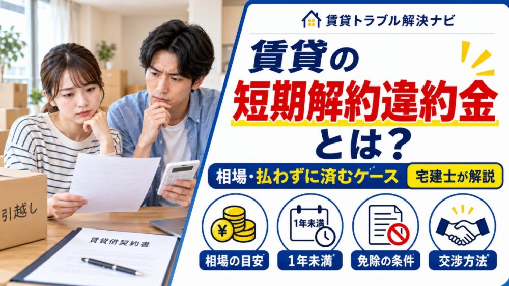 賃貸の短期解約違約金とは？相場と払わずに済むケースを徹底解説