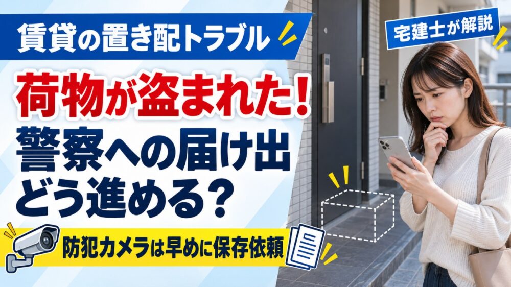 賃貸の置き配で荷物が盗難に遭った！防犯カメラの開示請求と警察への届け出手順