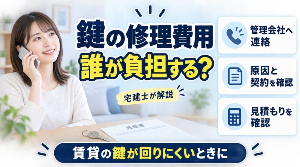 賃貸の鍵が回りにくい原因と対処法｜修理費用は誰の負担？