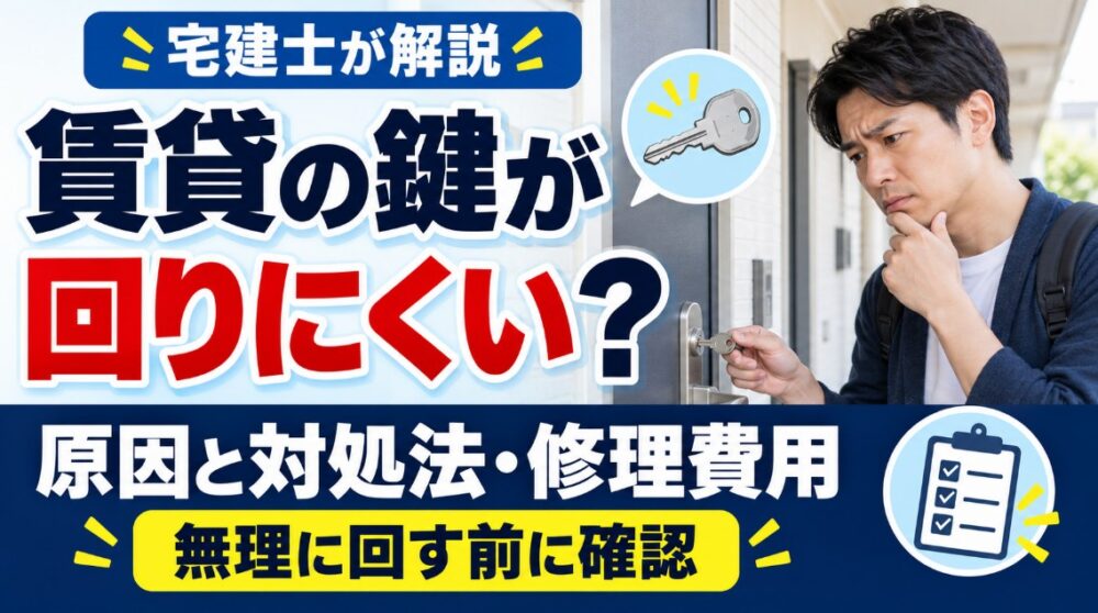賃貸の鍵が回りにくいときの費用と連絡