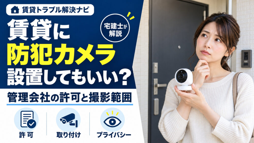 賃貸に防犯カメラを設置してもいい？管理会社の許可と撮影範囲の注意点