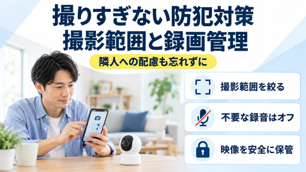 賃貸の防犯カメラ設置と撮影範囲の注意点