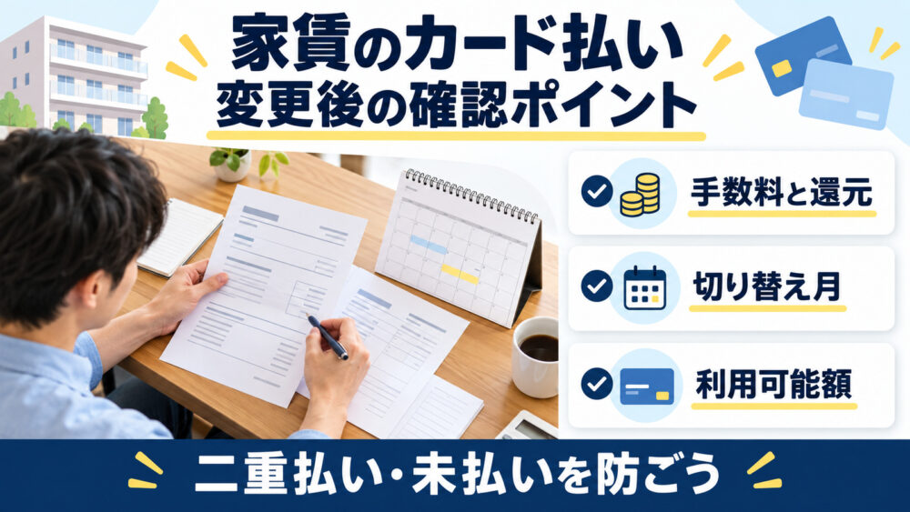 家賃のクレジットカード変更後の注意点