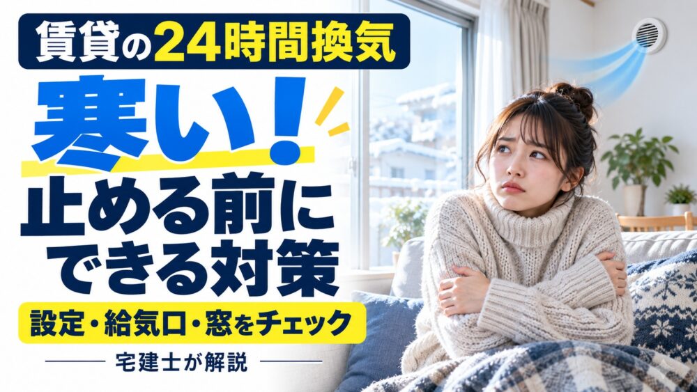 賃貸の24時間換気が寒い！止める前に確認したい対策