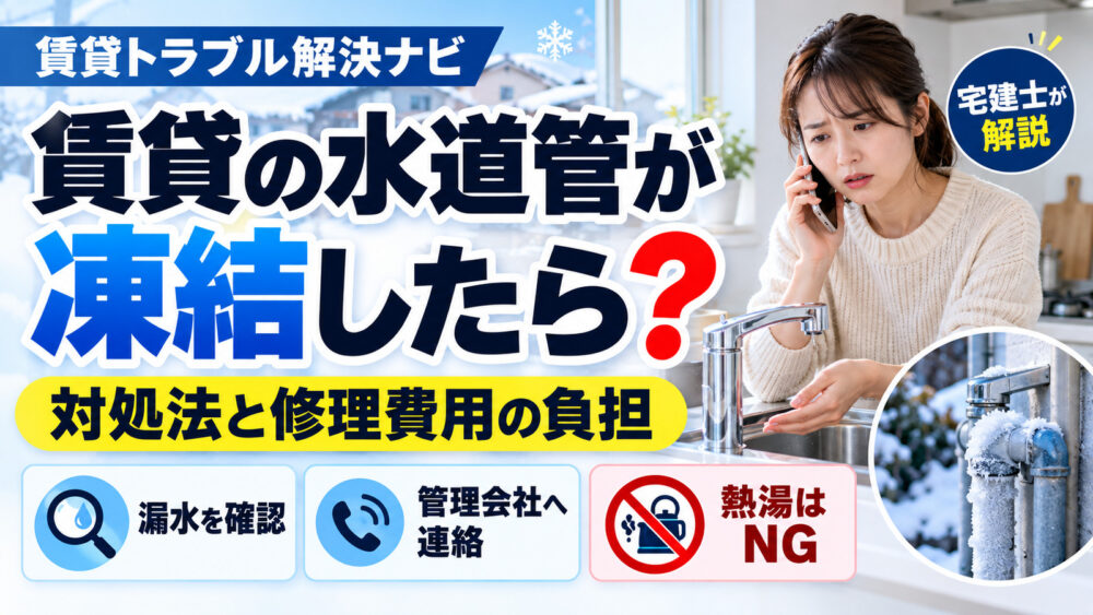 賃貸で水道管が凍結したら？対処法と修理費用の負担
