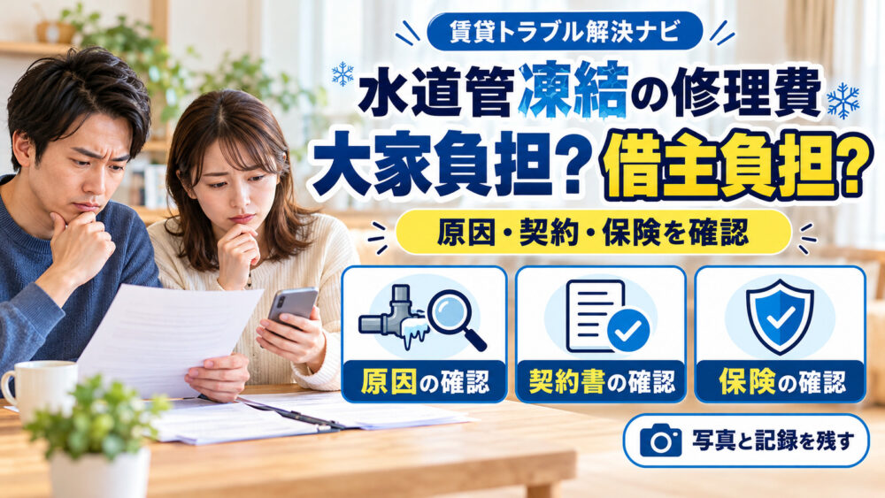 賃貸の水道管凍結と修理費用の負担