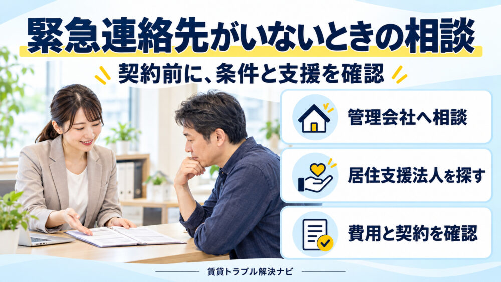 賃貸の緊急連絡先がいない時の相談